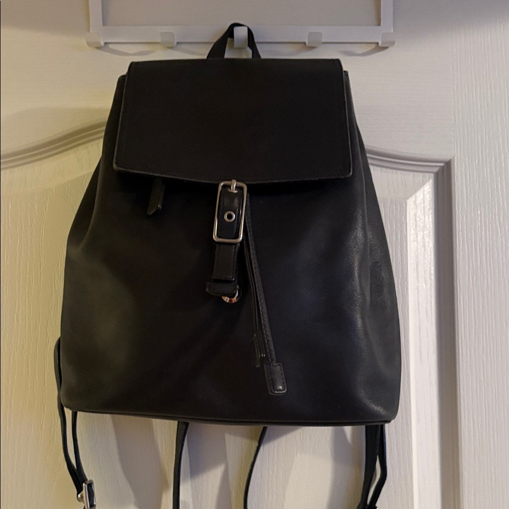Coach Black Leather Backpack